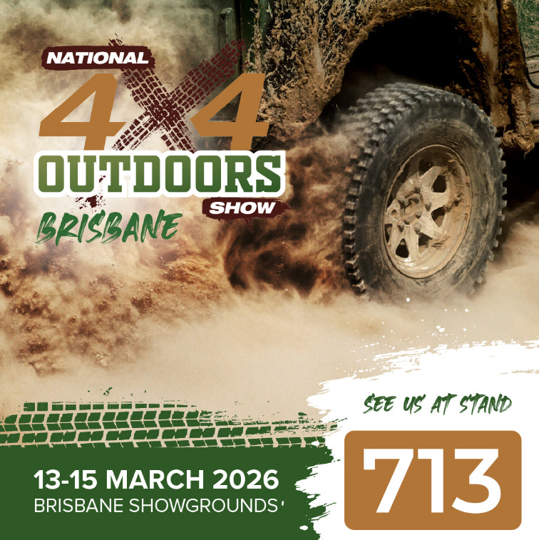 Advertisement for the National 4x4 Outdoors Show in Brisbane featuring an off-road vehicle.